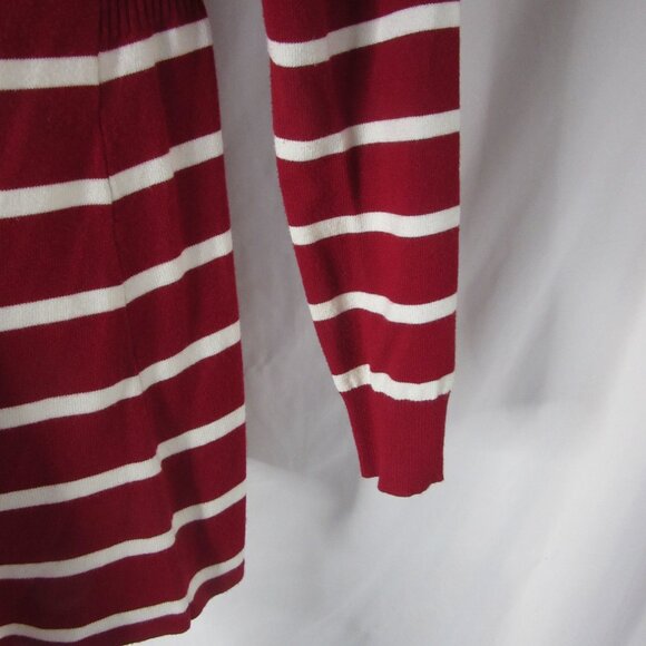 Soft Surrounding Duster Cardigan Sweater Ruffle Collar Red White Stripes Size PP - Picture 4 of 11